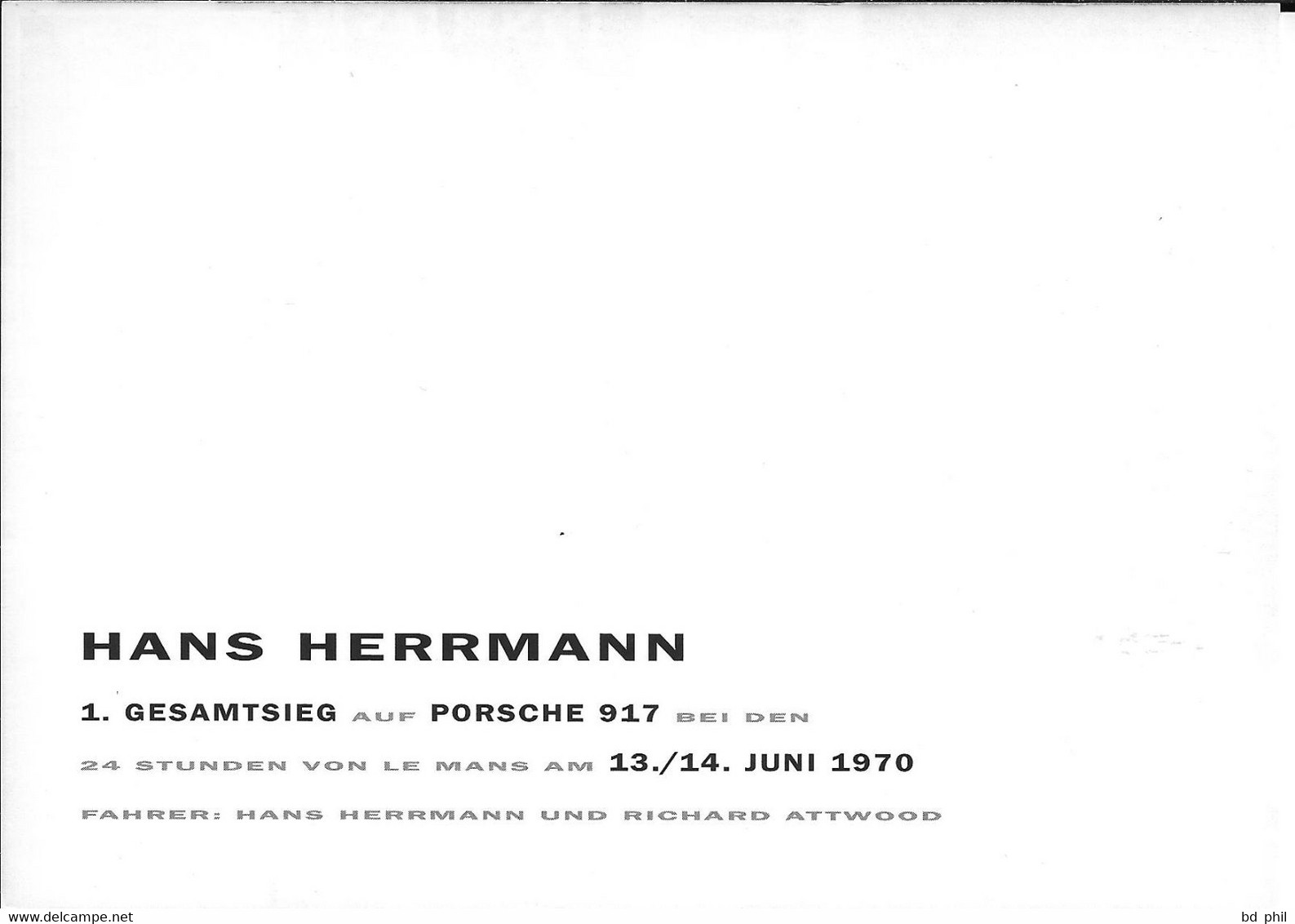 Photo Dédicacée Porsche 917 Le Mans 1970 Hans Herrmann - Authographs