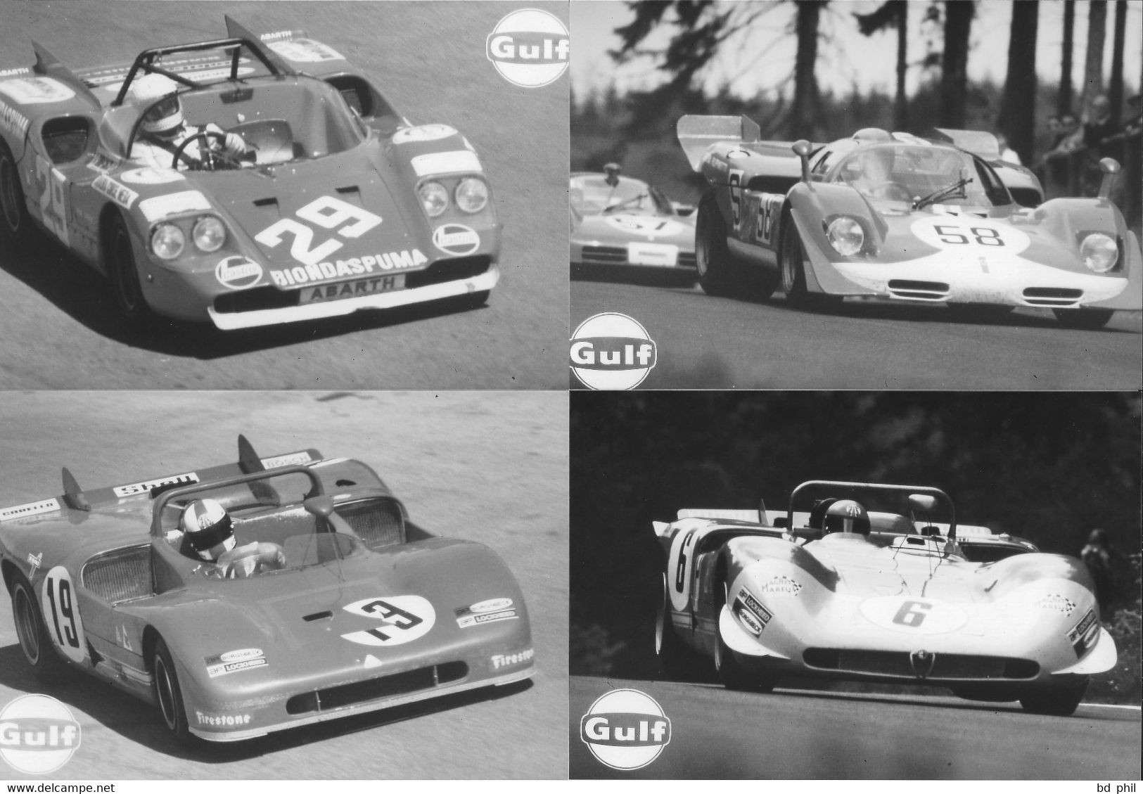 Rare Lot De 20 Photos Gulf Porsche 917 Siffert Rodriguez Elford Ferrari Alfa Roméo Matra Le Mans Targa Florio 1970 71 72 - Kleding, Souvenirs & Andere