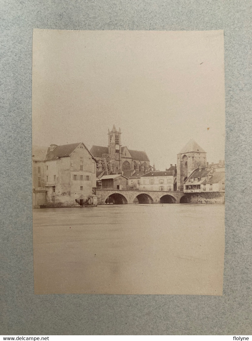 Moret Sur Loing - Photo Ancienne Albuminée Circa 1888 - Vue Des Moulins Et Travaux De L’église - Moret Sur Loing