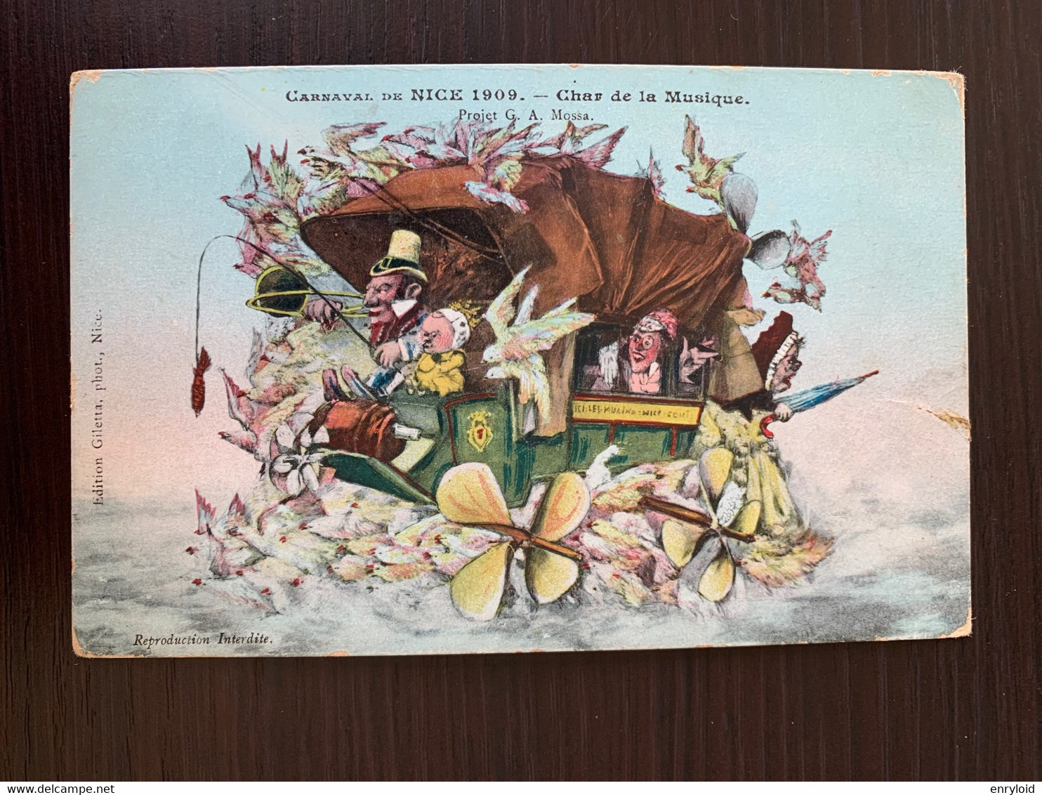 CARNAVAL DE NICE 1909. Char De La Musique. Projet G. A. Mossa. - Carnaval