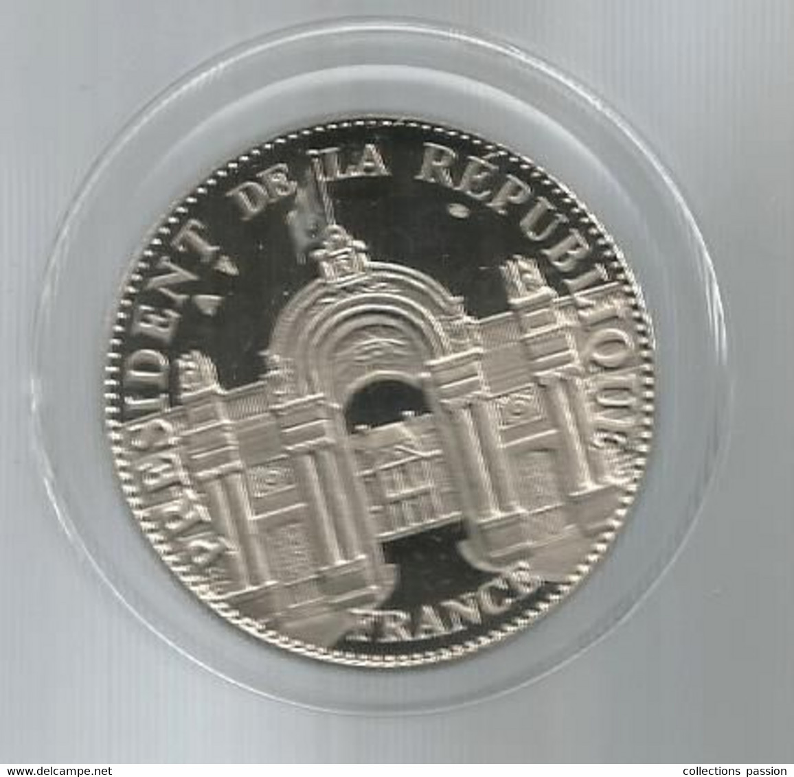Médaille Sous Capule, Politique, BE, François Mitterrand, 1981-1995, France, Graveur Thiébaud,  Frais Fr 2.95 E - Altri & Non Classificati