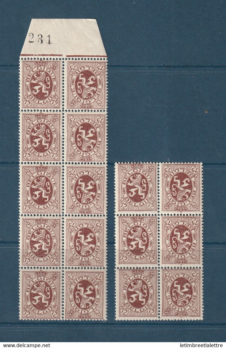 ⭐ Belgique - Variété - YT N° 288 A A ** - Neuf Sans Charnière - 8 Têtes Bèches ⭐ - Unused Stamps