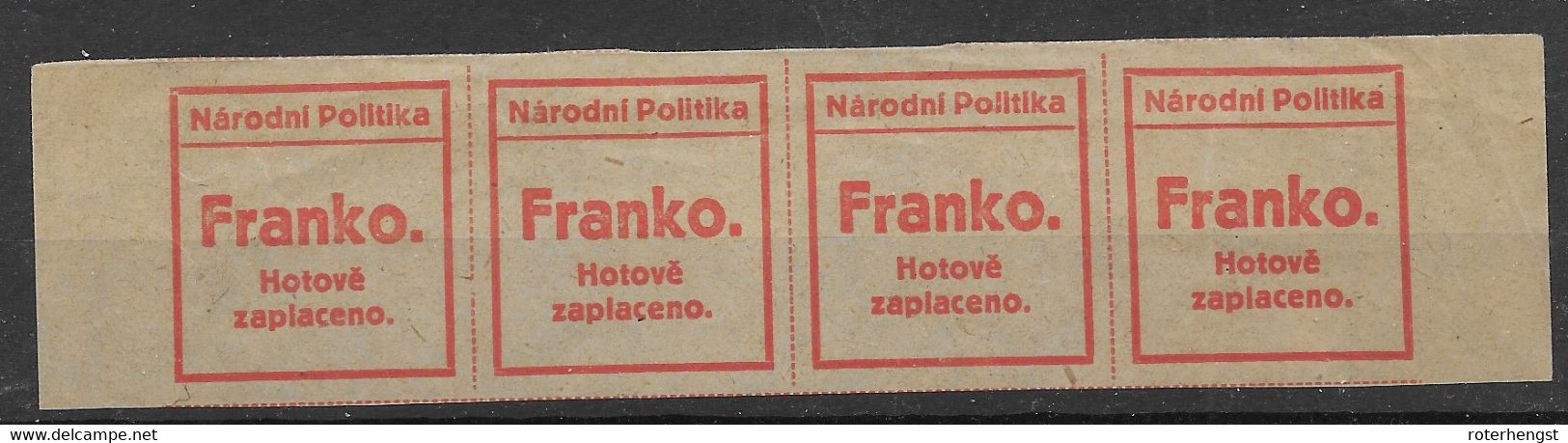 Narodni Politica Newspaper (1883-1945) Franco Stamps Mnh Nsc ** - Newspaper Stamps