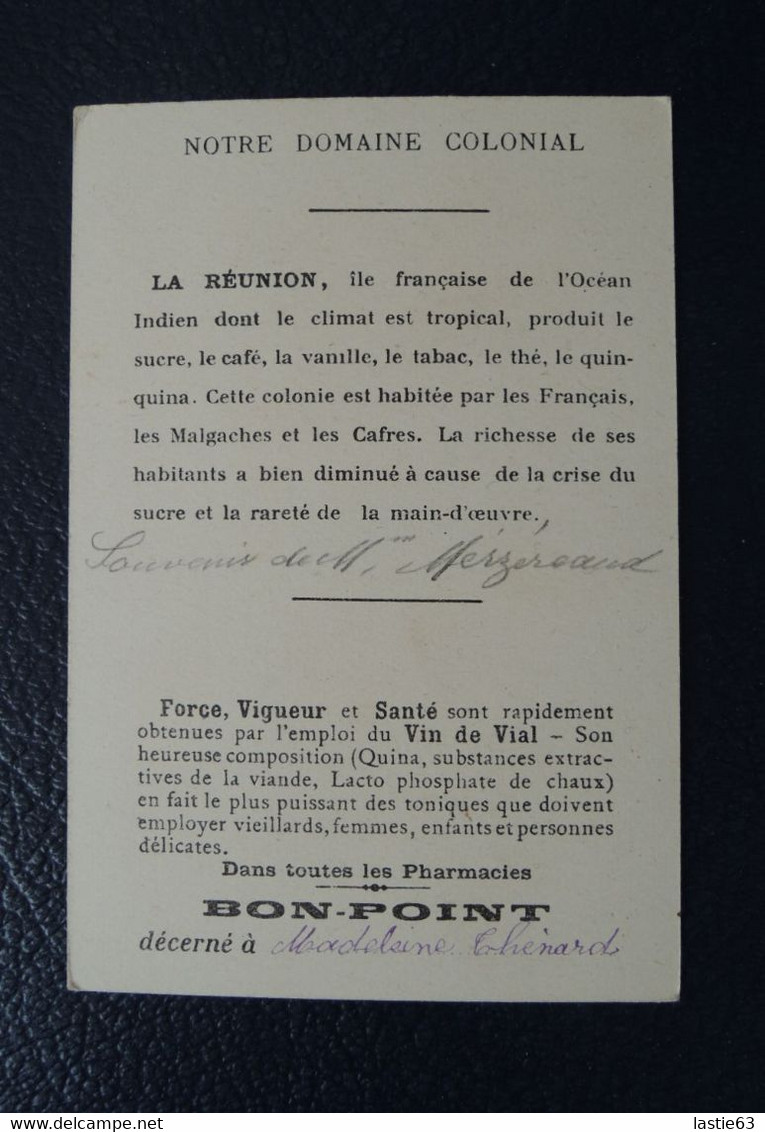 Chromo Bon-Point.  La REUNION. Colonies Françaises. Domaine Colonial.  Quinquina   Café   Thé - Reunion