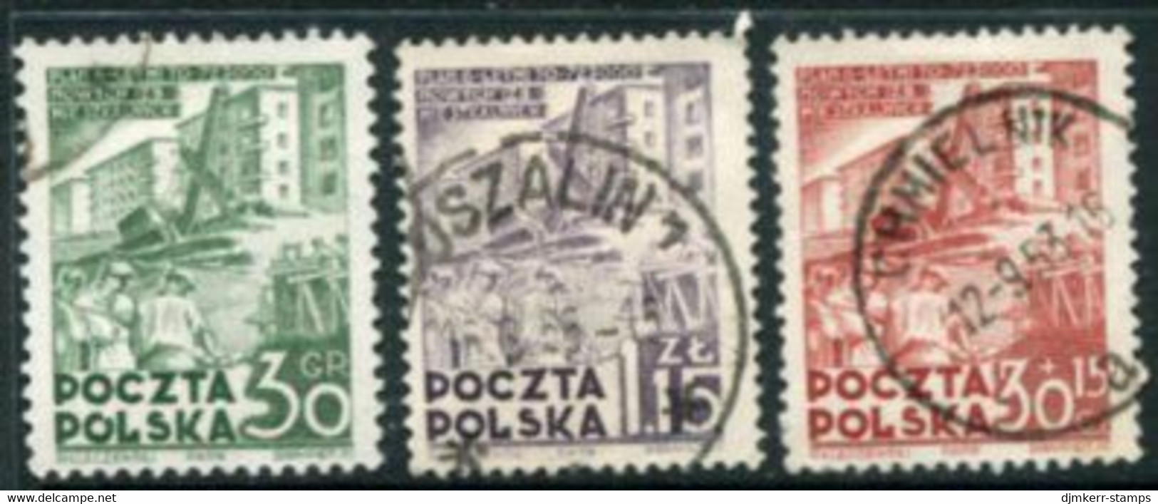 POLAND 1951 House Building Used.  Michel 717-18, 746 - Usados