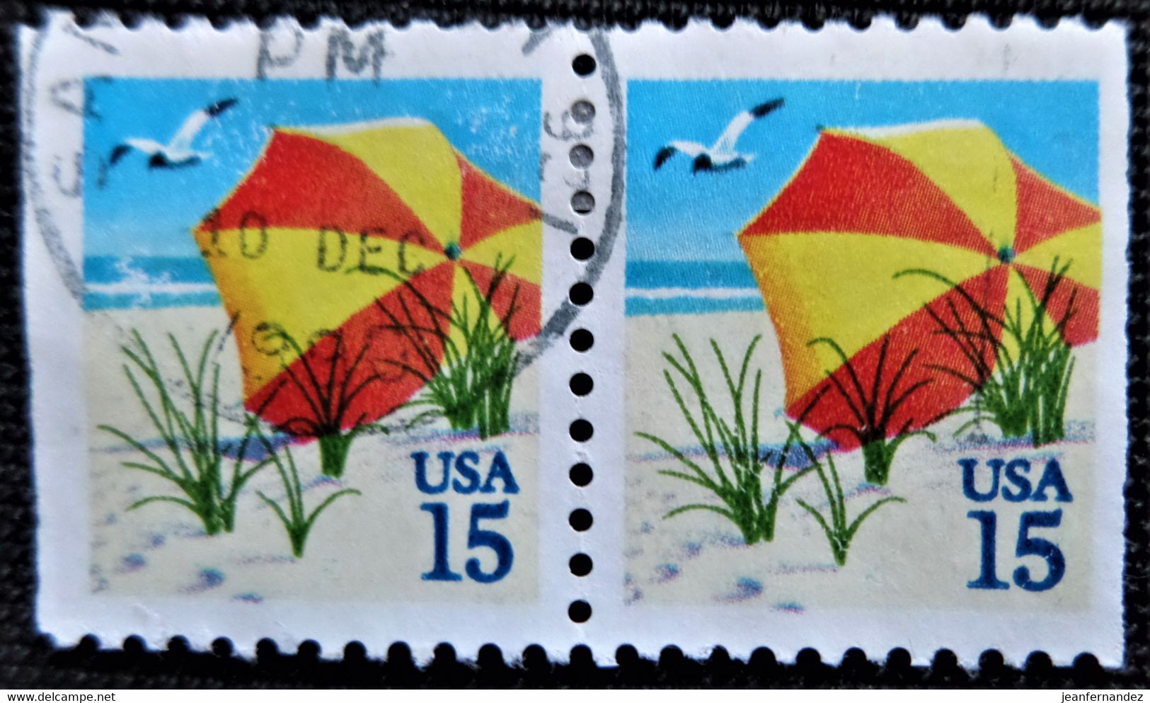 Timbres Des Etats-Unis 1990 Beach Umbrella  Stampworld N° 2207 - Usados