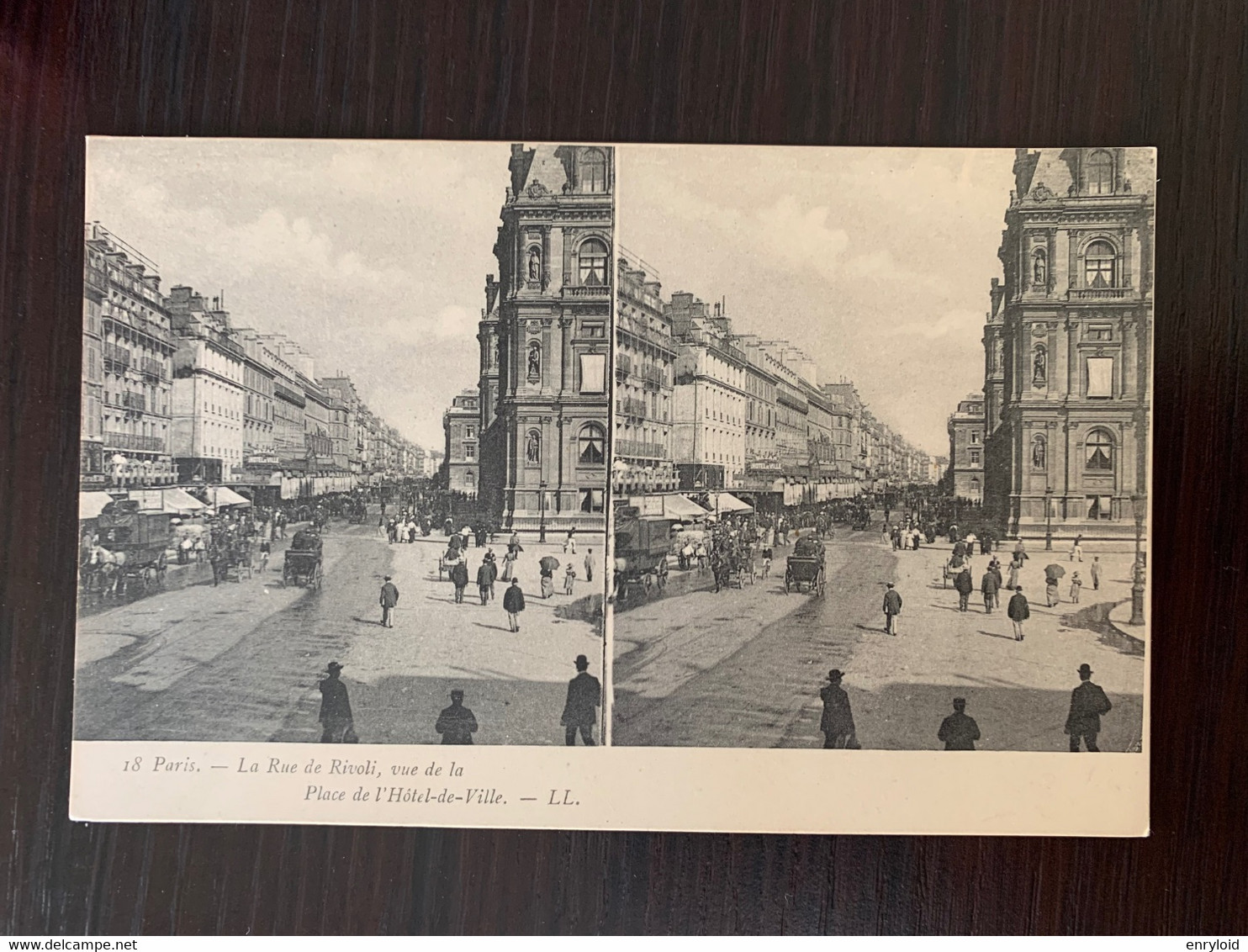 Paris. La Rue De Rivoli, Vue De La Place De L'Hötel-de-Ville. LL. N° 18 - Cartes Stéréoscopiques