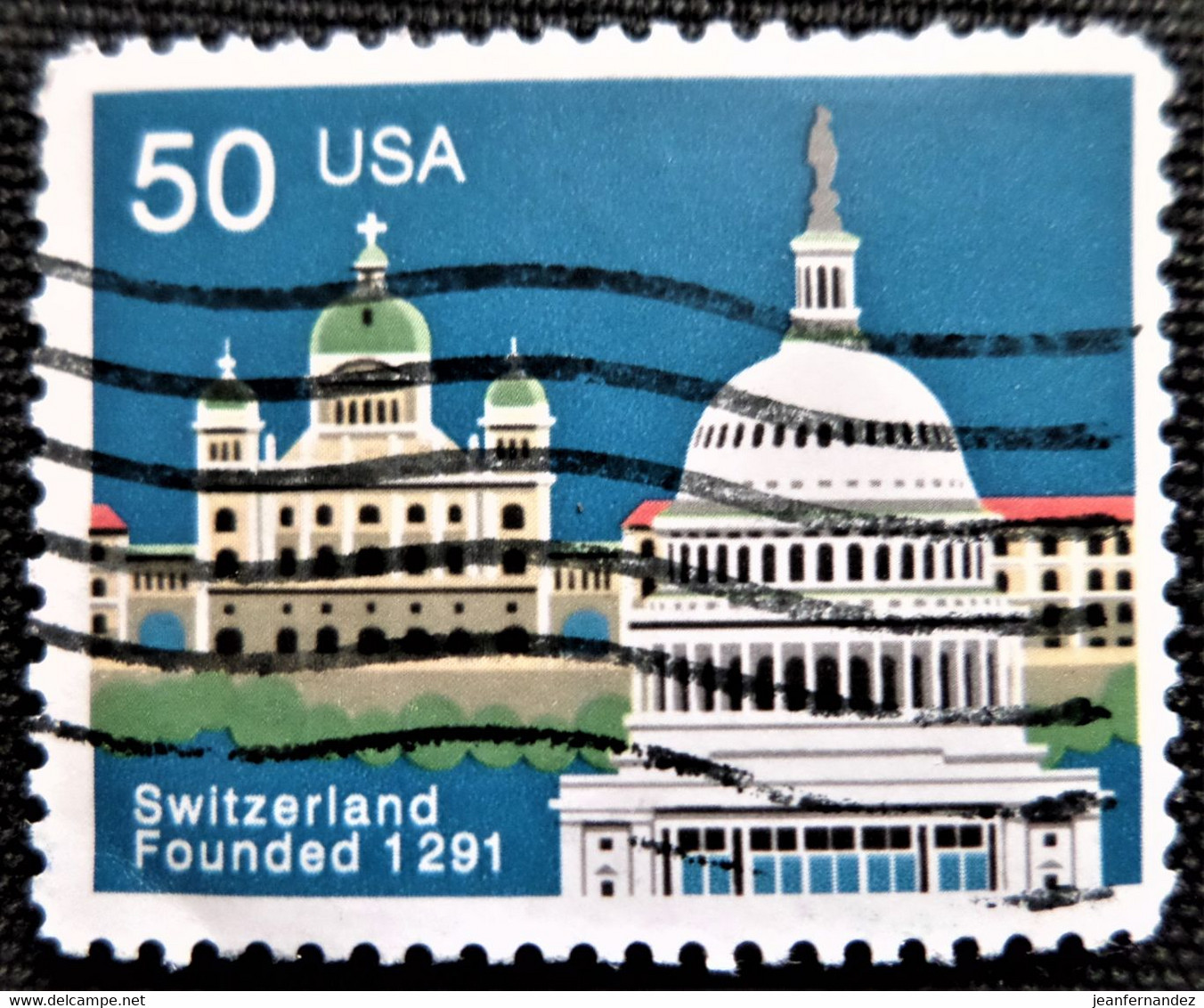 Timbres Des Etats-Unis 1991 Founding Of Switzerland  Stampworld N° 2254 - Usados