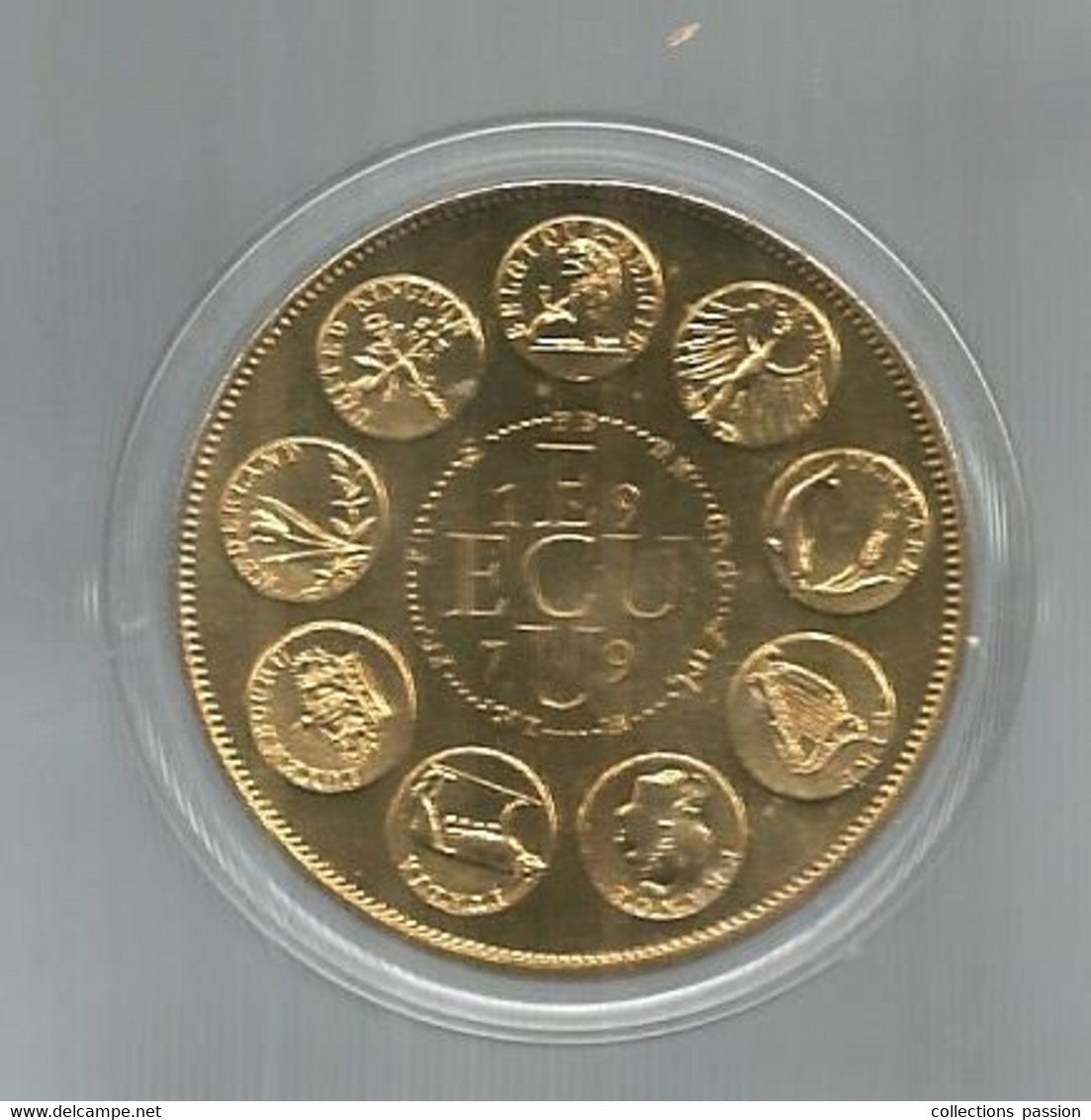 Médaille Sous Capule, EUROPA, 1979, France, ECU, Graveur P. Rodier, Frais Fr 2.95 E - Altri & Non Classificati