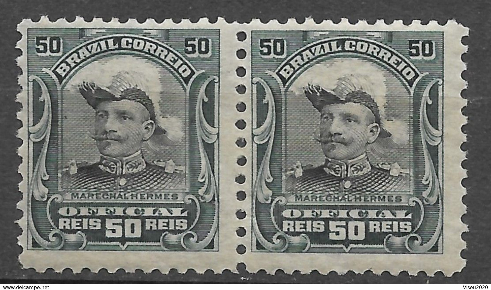 Brasil Brazil 1913 Oficiais - Hermes Da Fonseca 10 Rs RHM O-16 Nice Pair - Ongebruikt