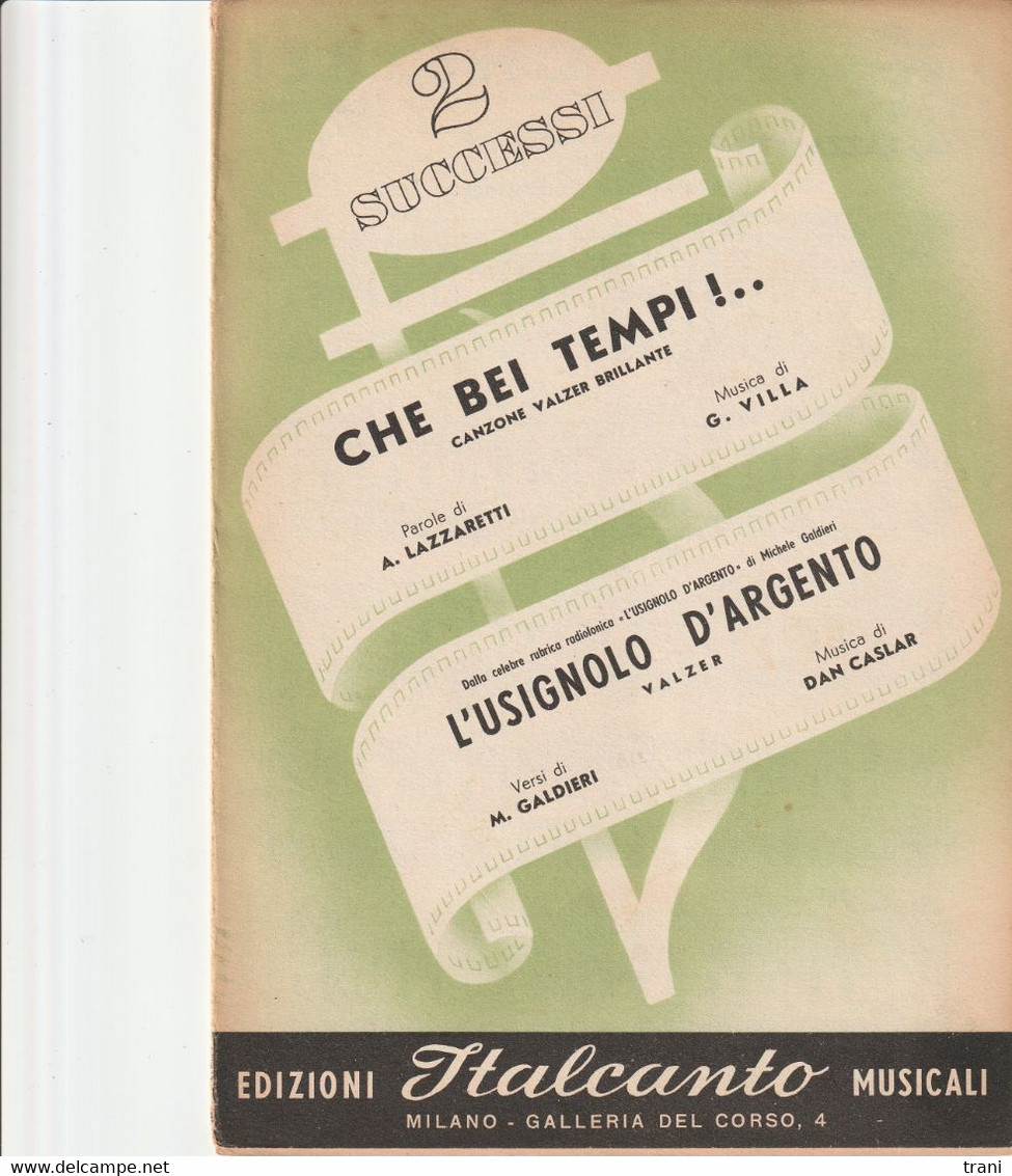 CHE BEI TEMPI - L'USIGNOLO D'ARGENTO - Musica Popolare