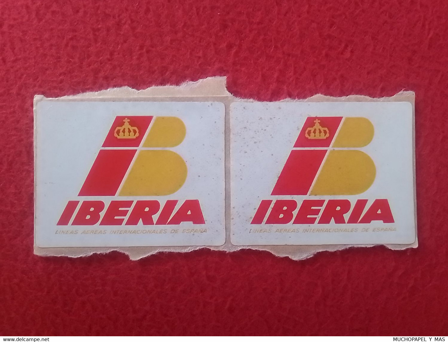 AIRLINES LÍNEAS AÉREAS BAGGAGE TAG AIR LINES IBERIA ESPAÑA EQUIPAJE..SPAIN AVIATION LOTE DE 2 ANTIGUAS ETIQUETAS ESPAGNE - Étiquettes à Bagages