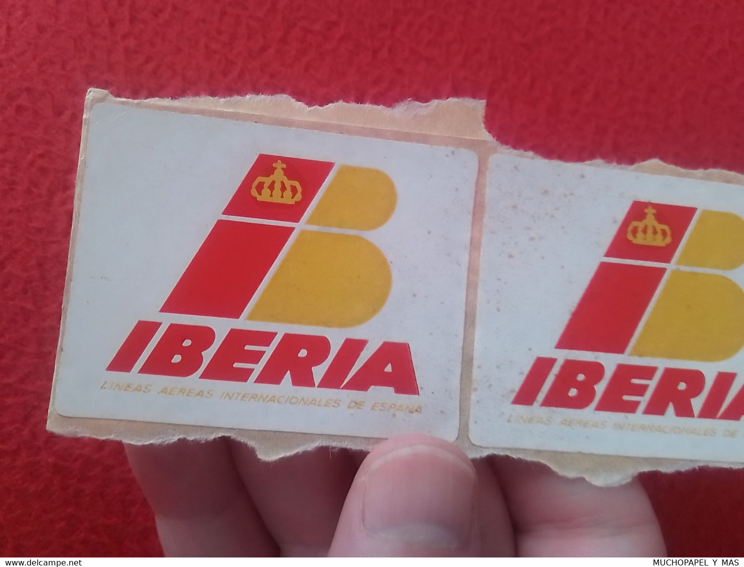 AIRLINES LÍNEAS AÉREAS BAGGAGE TAG AIR LINES IBERIA ESPAÑA EQUIPAJE..SPAIN AVIATION LOTE DE 2 ANTIGUAS ETIQUETAS ESPAGNE - Aufklebschilder Und Gepäckbeschriftung