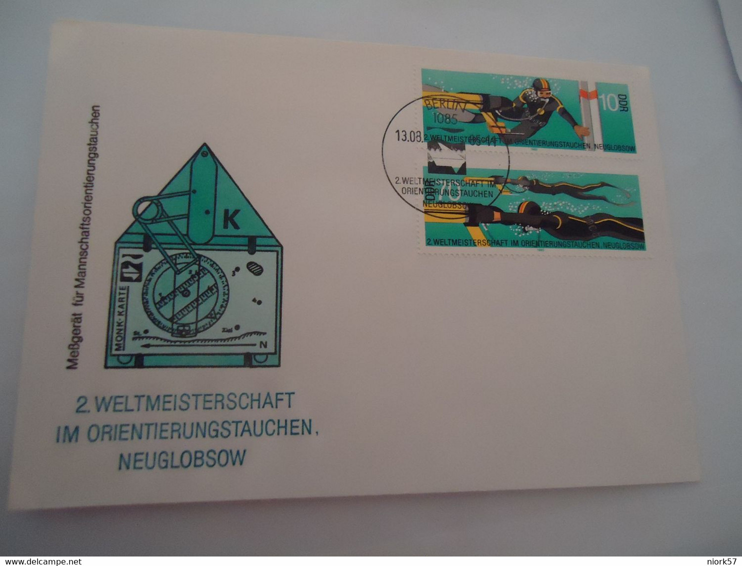 GERMANY    DDR FDC SPORS  1985 DIVING - Plongée