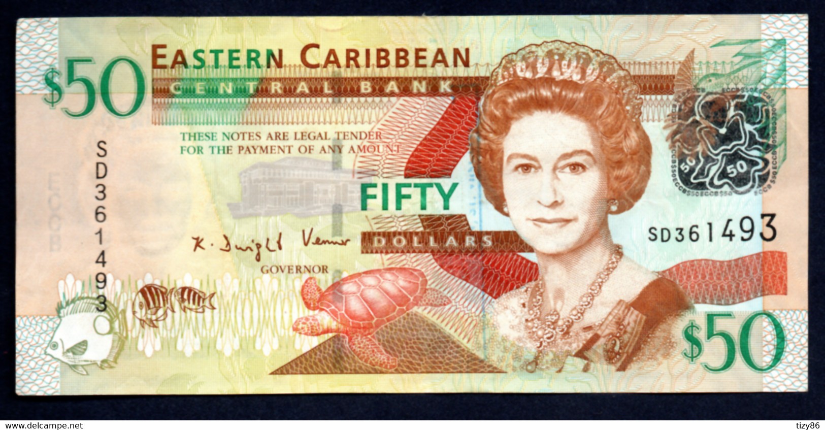 Banconota  Eastern Caribbean 1993 - 50 Dollars - East Carribeans