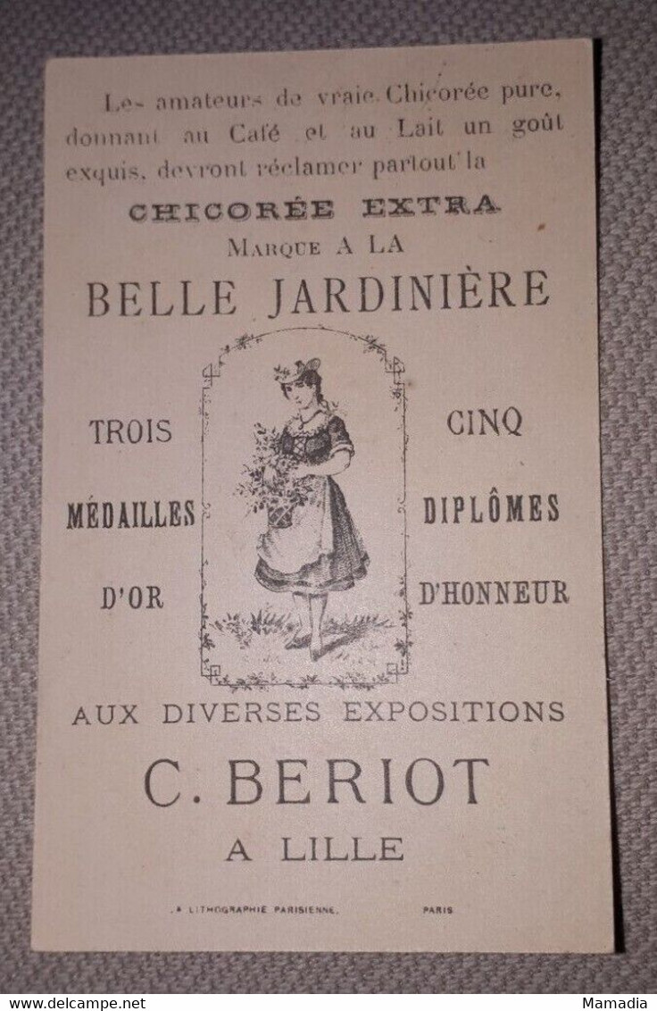 CHROMO CARTE PUB CHICOREE A LA BELLE JARDINIERE VELO CYCLE 1900 - 1920 - Thé & Café
