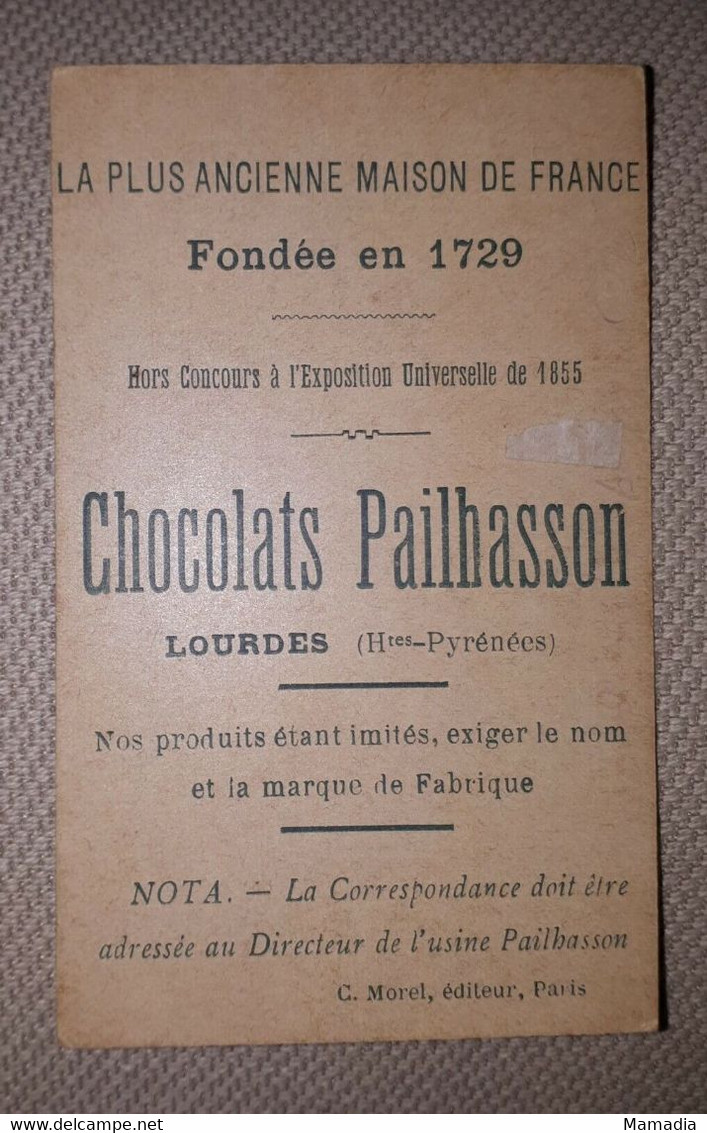 CHROMO CARTE PUB CYCLES VELO CHOCOLAT PAILHASSON 1900 -1910 - Sonstige & Ohne Zuordnung