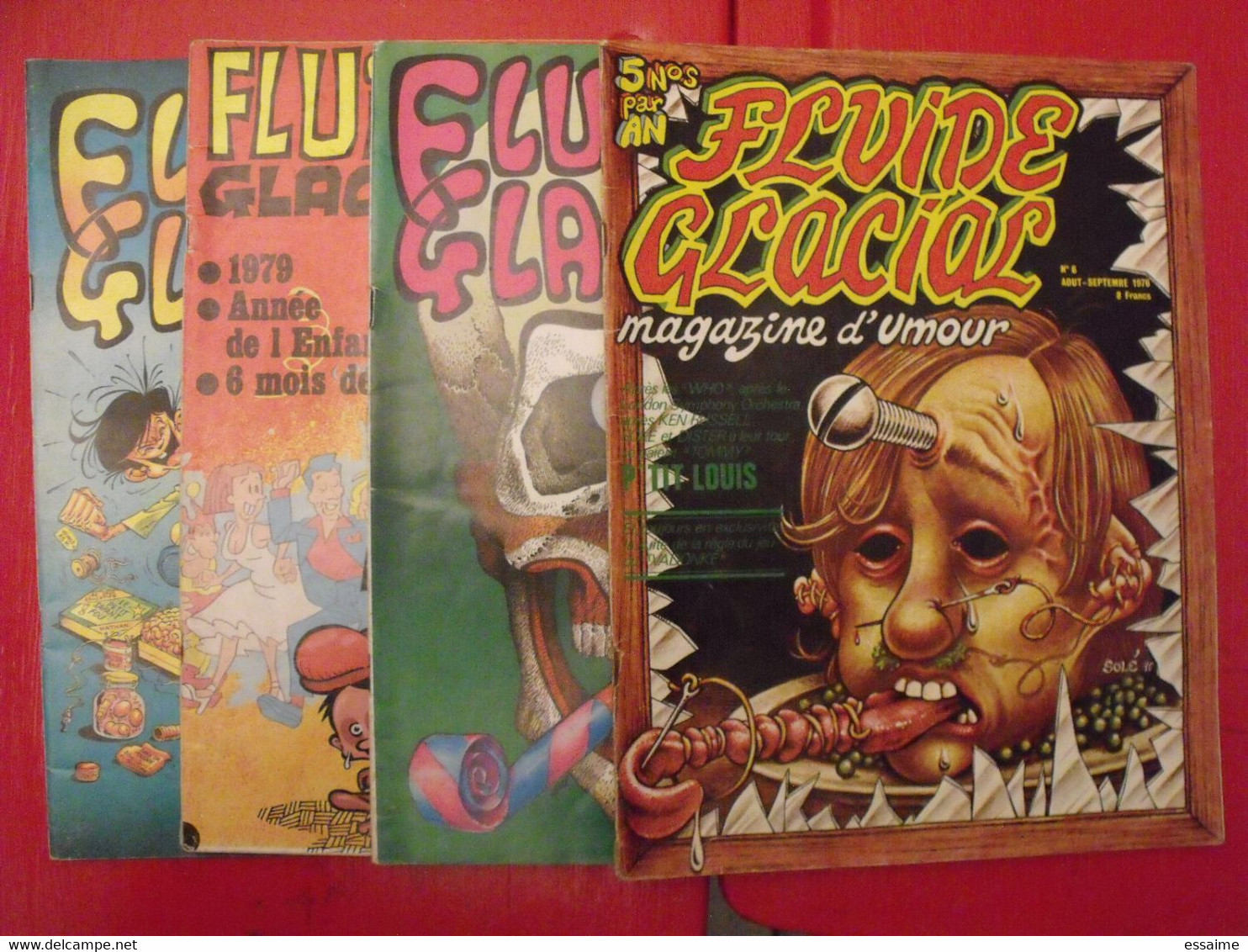 4 Fluide Glacial De 1976-79. N° 6,9,10,37.. Gotlib Solé Franquin Binet Boucq Léandri Goossens Alexis - Fluide Glacial