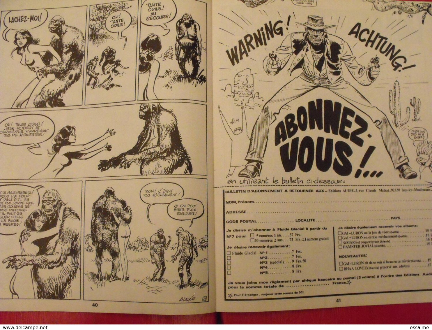 4 Fluide Glacial de 1976-79. n° 6,9,10,37.. Gotlib solé franquin binet boucq léandri goossens alexis