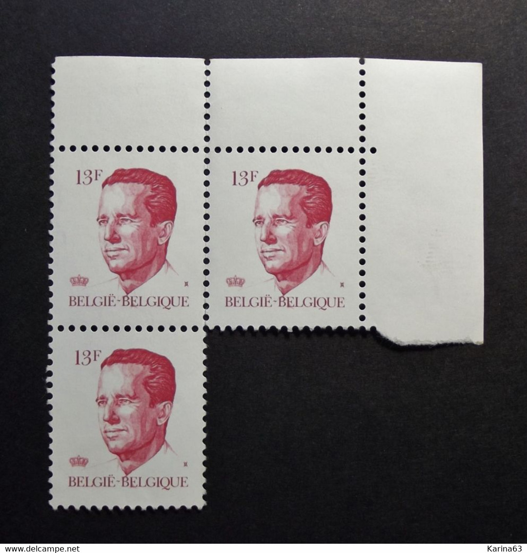 Belgie Belgique - 1986 - OPB/COB N° 2203 ( 3 Values )  Koning Boudewijn  Type Velghe  13 F - Postfris - 1981-1990 Velghe