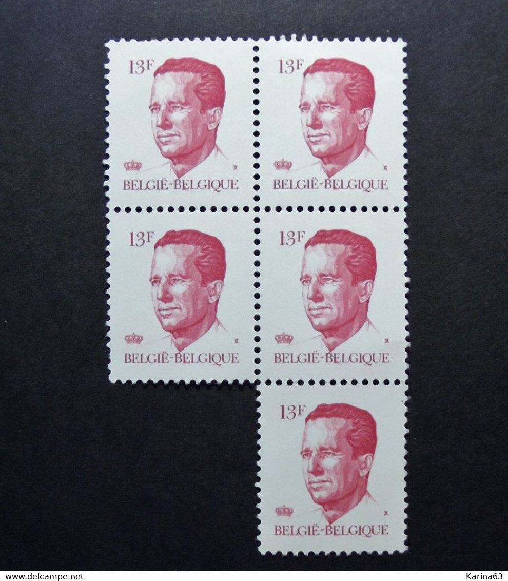 Belgie Belgique - 1986 - OPB/COB N° 2203 ( 5 Values )  Koning Boudewijn  Type Velghe  13 F - Postfris - 1981-1990 Velghe