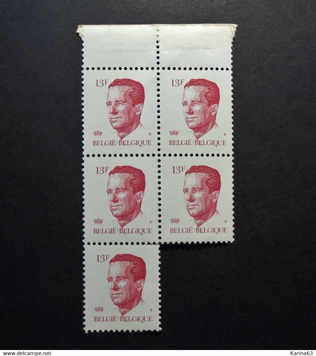 Belgie Belgique - 1986 - OPB/COB N° 2203 ( 5 Values )  Koning Boudewijn  Type Velghe  13 F - Postfris - 1981-1990 Velghe