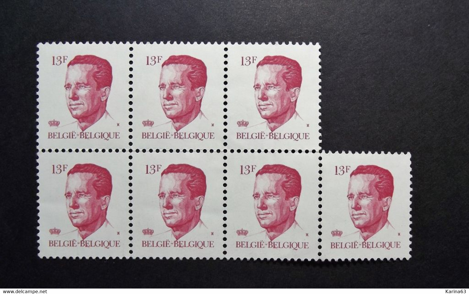 Belgie Belgique - 1986 - OPB/COB N° 2203 ( 7 Values )  Koning Boudewijn  Type Velghe  13 F - Postfris - 1981-1990 Velghe