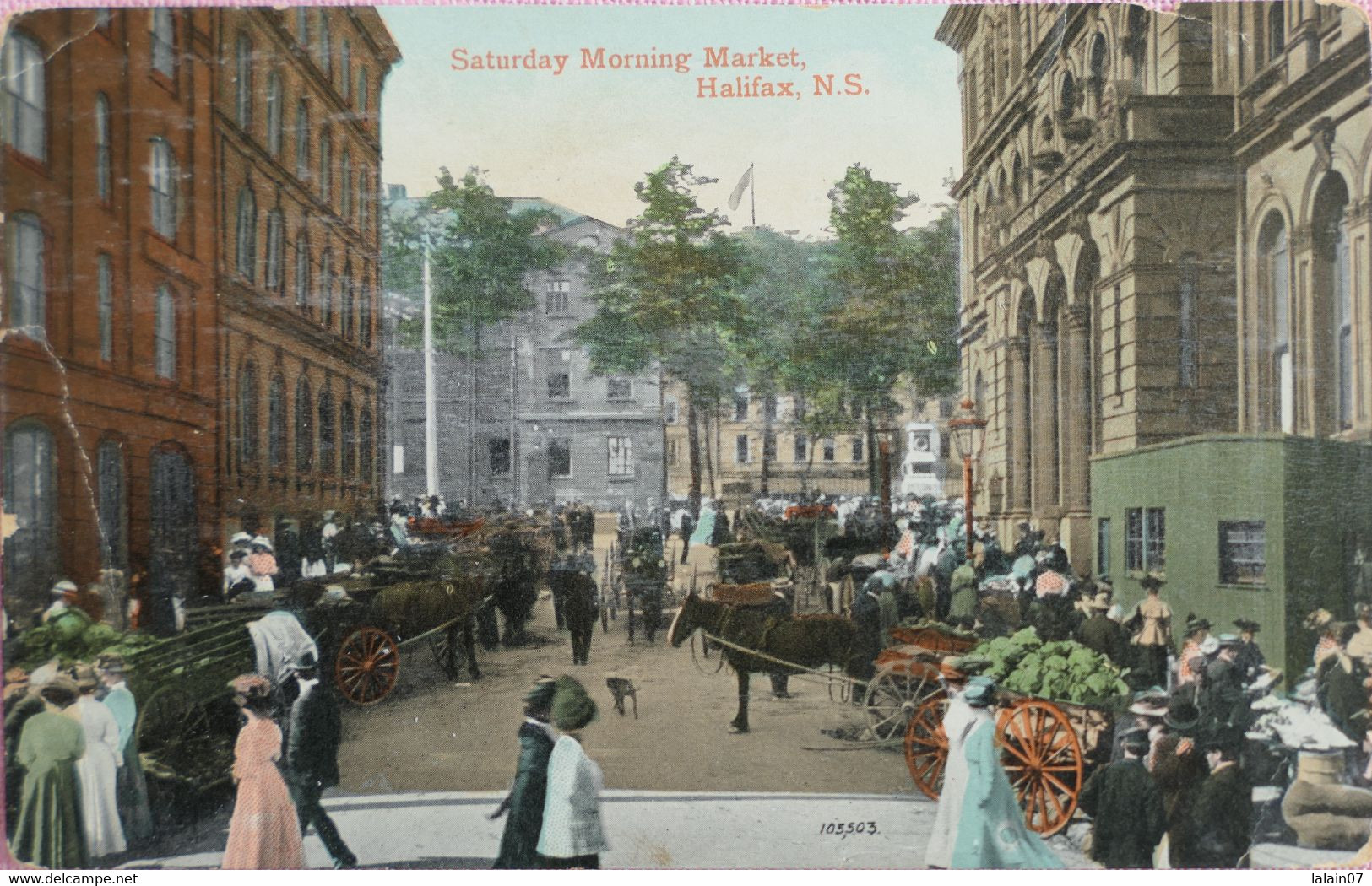 C. P. A. : Canada : New Scotland : HALIFAX : Saturday Morning Market, 2 Stamps In 1911 - Halifax