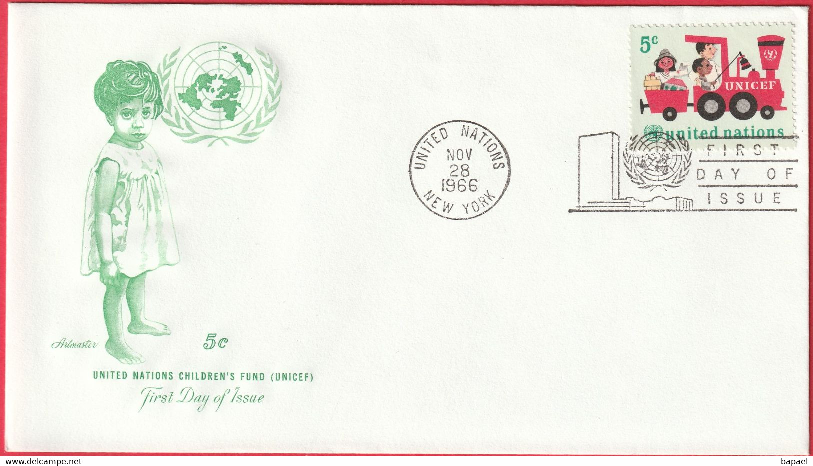 FDC - Enveloppe - Nations Unies - (New-York) (1966) - UNICEF - Briefe U. Dokumente