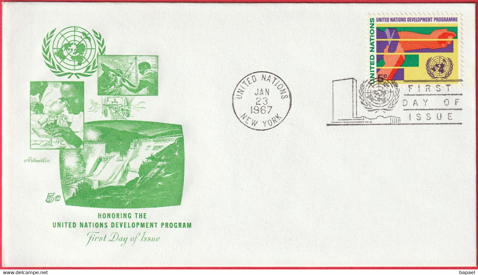 FDC - Enveloppe - Nations Unies - (New-York) (1967) - Honoring The UN Development Program (2) - Briefe U. Dokumente