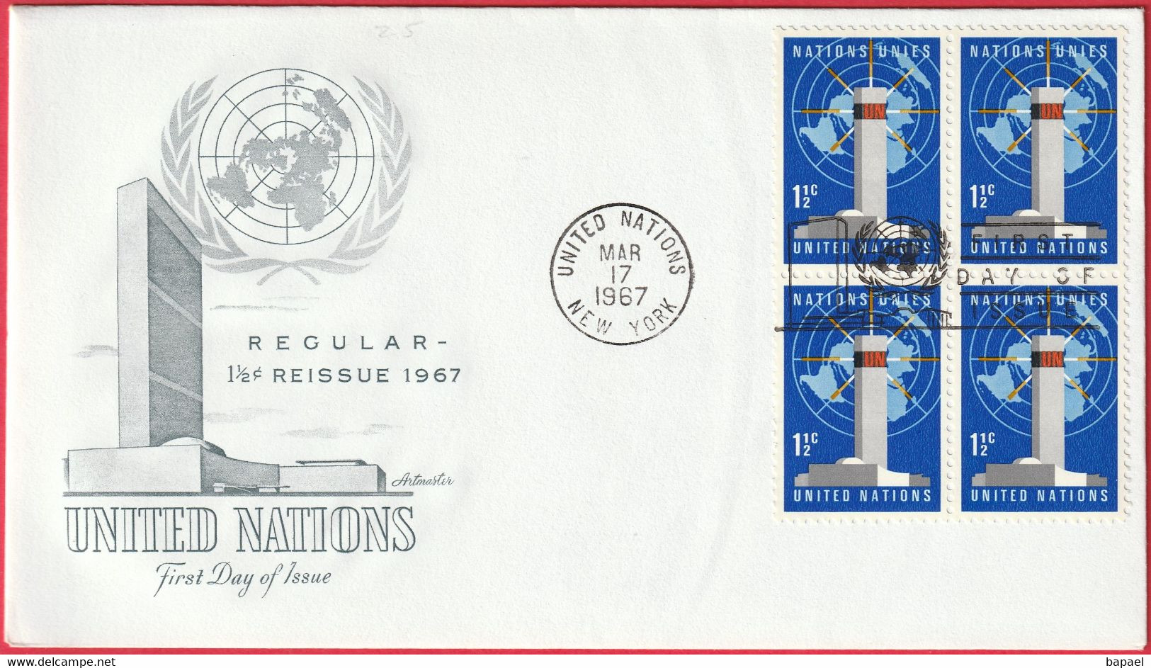 FDC - Enveloppe - Nations Unies - (New-York) (1967) - United Nations - Brieven En Documenten