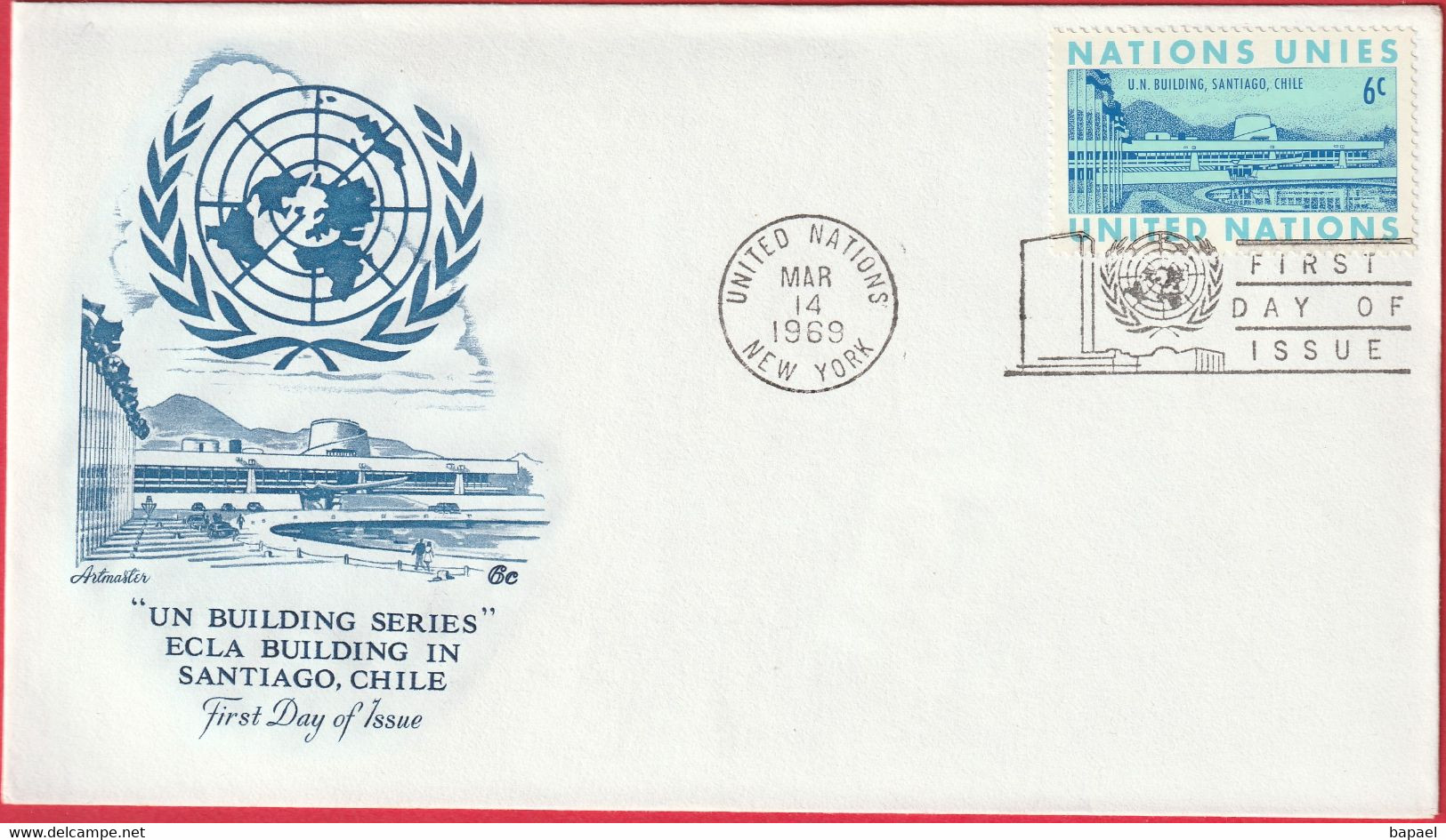 FDC - Enveloppe - Nations Unies - (New-York) (1969) - Ecla Building In Santiago (Chile) (2) - Cartas & Documentos