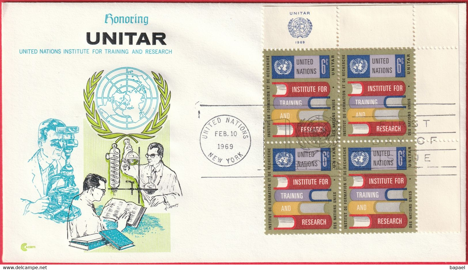 FDC - Enveloppe - Nations Unies - (New-York) (1969) - United Nations Institute For Training And Research - Cartas & Documentos