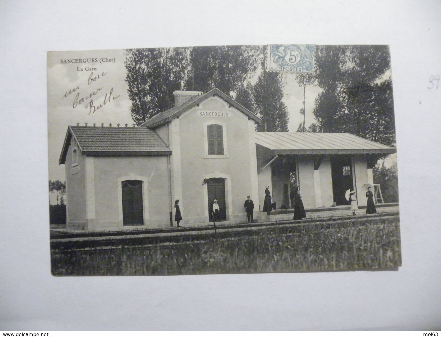 A511. CPA. 18. SANCERGUES. (Cher). La Gare. Beau Plan Animé. Ecrite & Voyagée 1906 - Sancergues