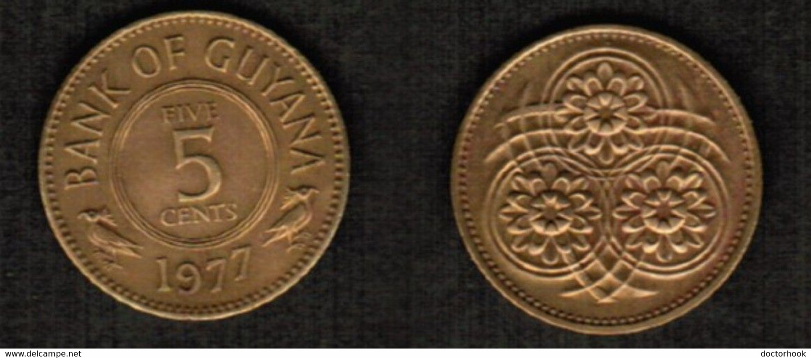 GUYANA  5 CENTS 1977 (KM # 32) #6810 - Guyana