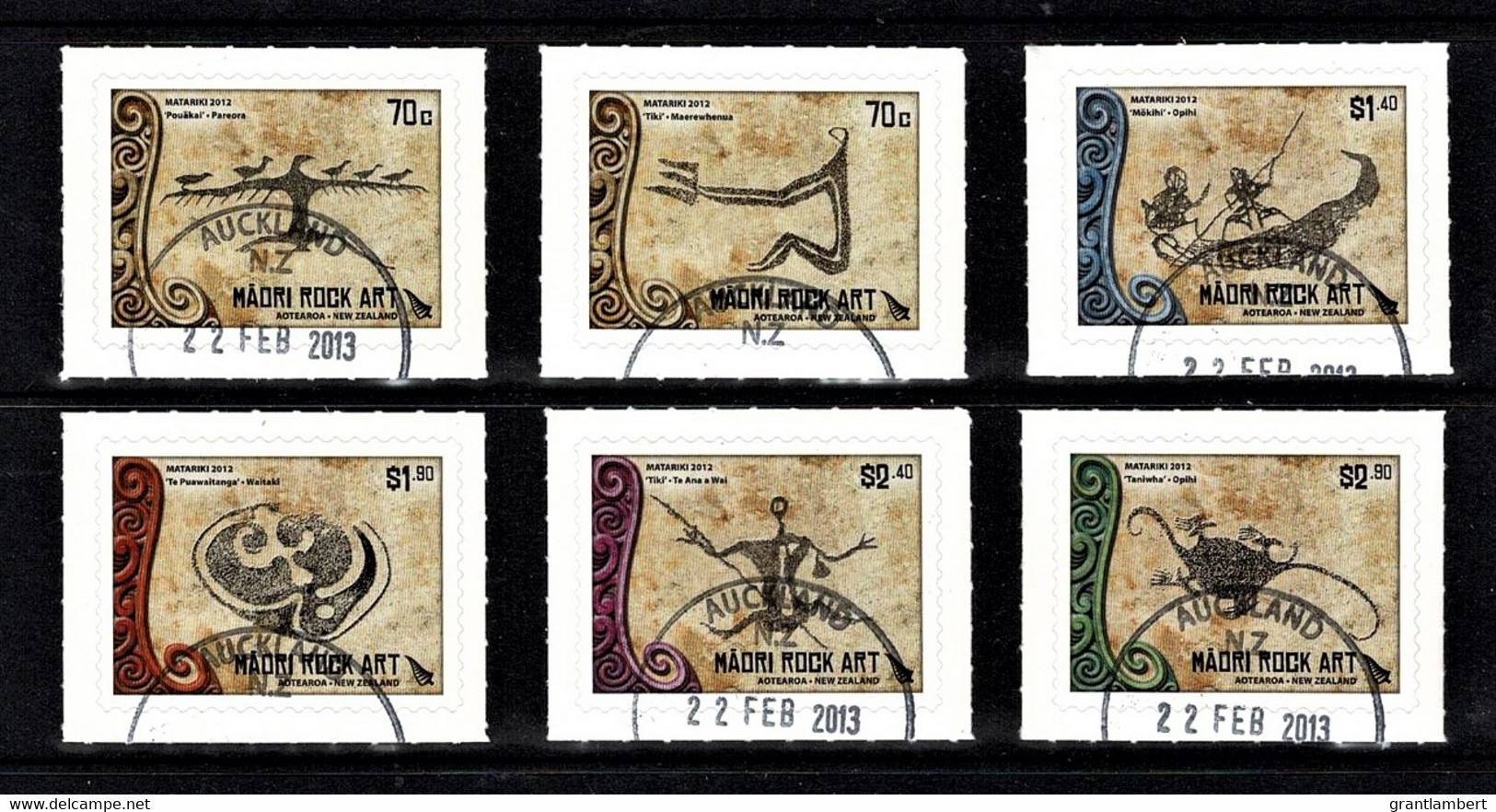 New Zealand 2012 Maori Rock Art  Set Of 6 Self-adhesives Used/CTO - Used Stamps