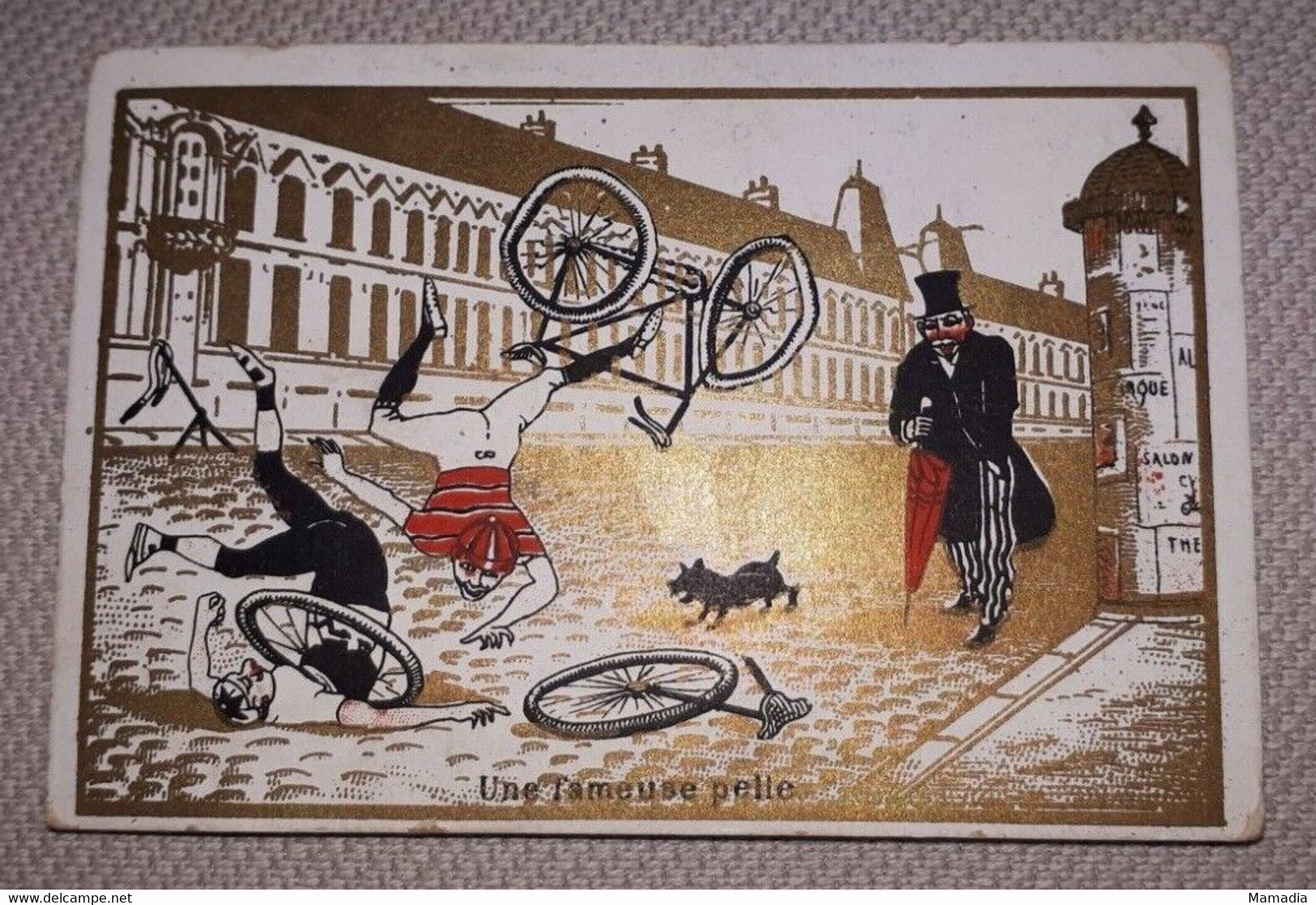 CHROMO VELO A LA SOURCE DES RUBANS MONTAUBAN CYCLE CYCLISME 1885-1900 - Sonstige & Ohne Zuordnung