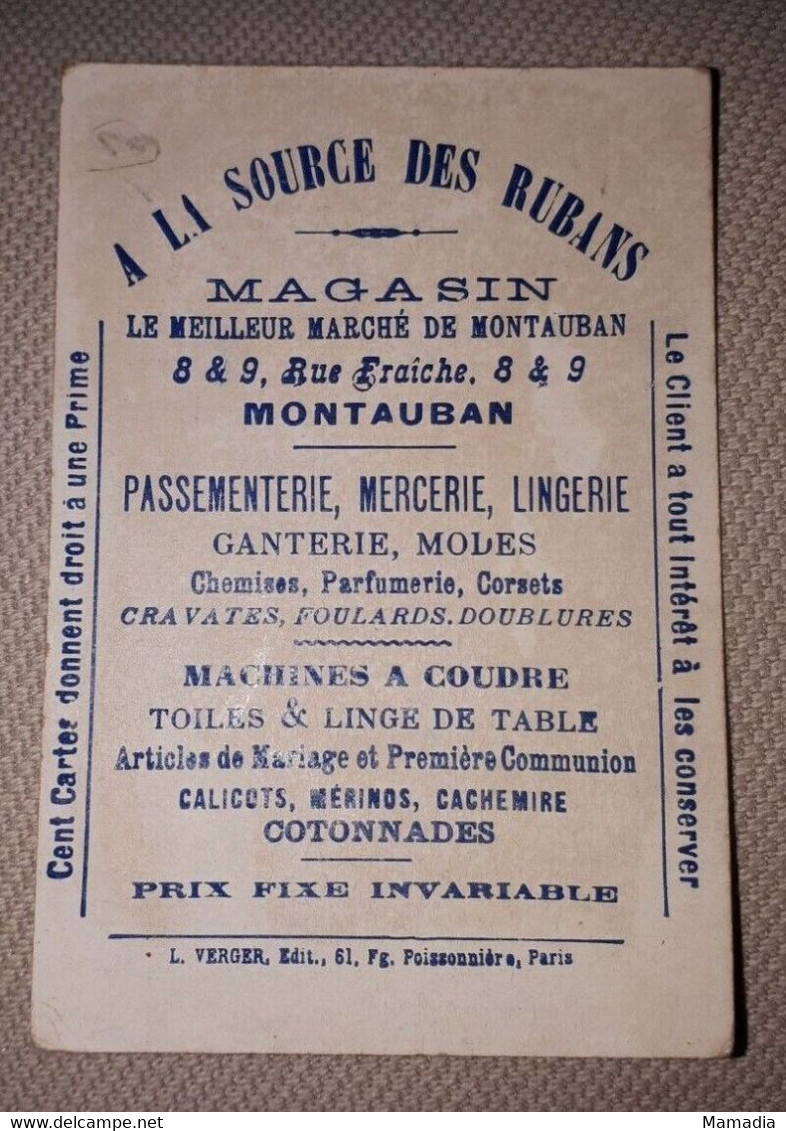 CHROMO VELO A LA SOURCE DES RUBANS MONTAUBAN CYCLE CYCLISME 1885-1900 - Autres & Non Classés