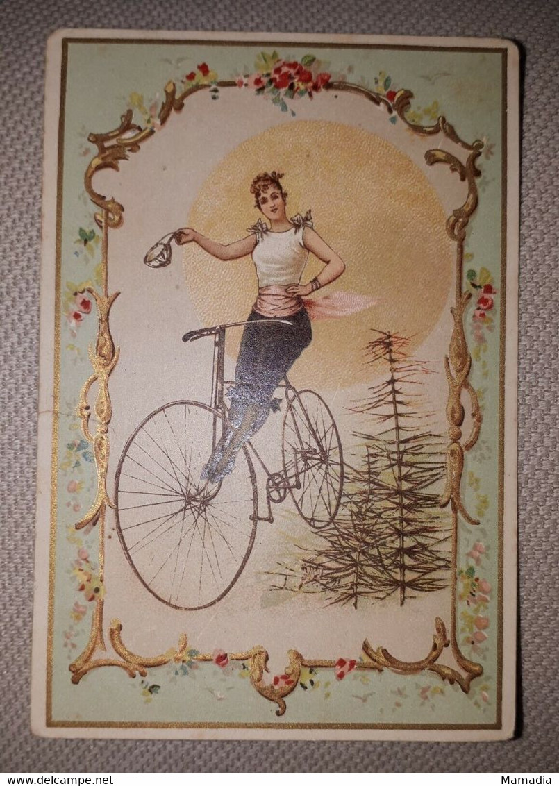 CHROMO VELO BUSCS A L'ANCRE LACURES CYCLE CYCLISME 1880 1890 - Autres & Non Classés