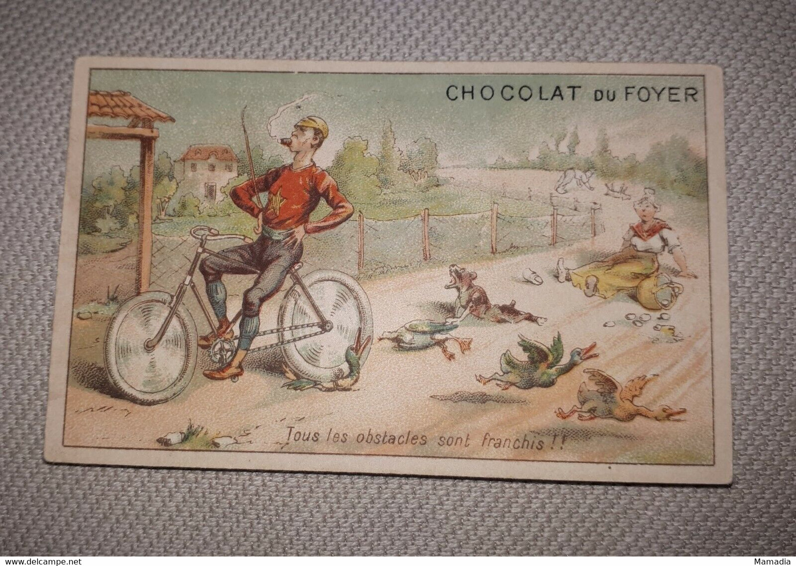 CHROMO VELO CHOCOLAT DU FOYER PARIS CYCLE CYCLISME - Andere & Zonder Classificatie