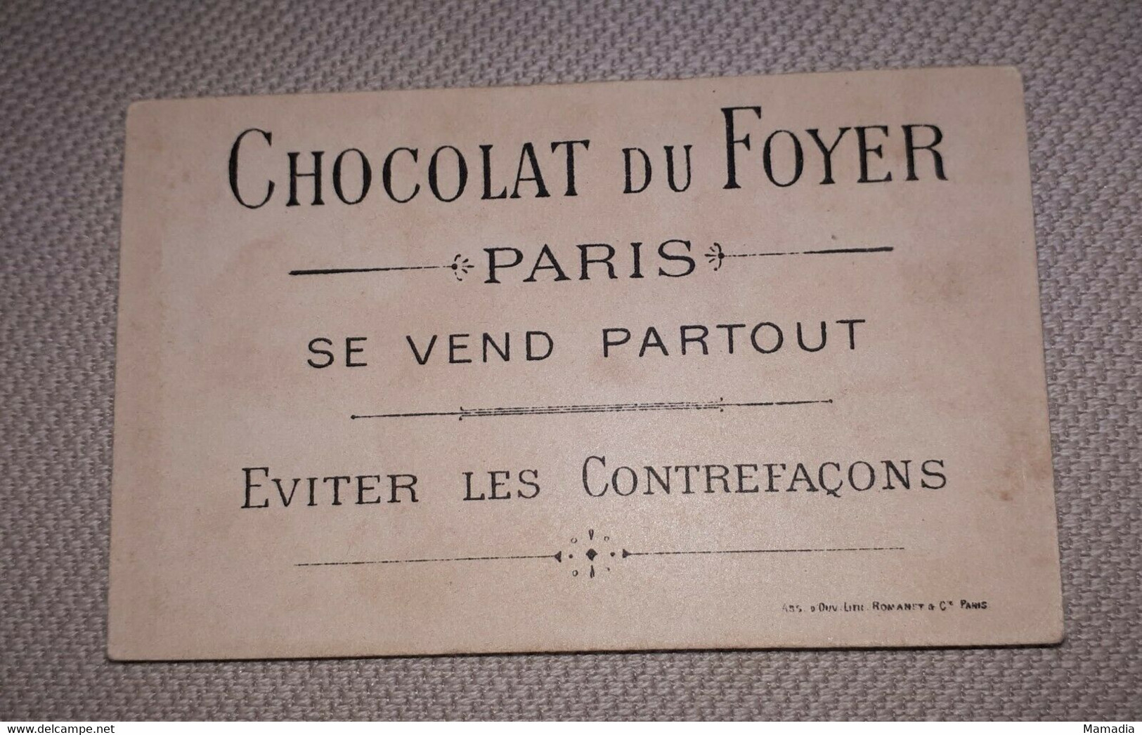 CHROMO VELO CHOCOLAT DU FOYER PARIS CYCLE CYCLISME - Andere & Zonder Classificatie