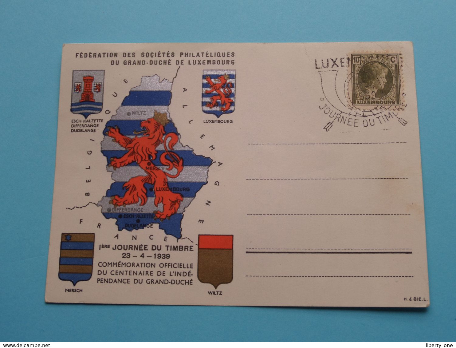 1ère Journée Du Timbre 23-4-1939 > F.S.P.L.  > LUXEMBOURG ( Voir Scan ) H. & Cie. L.! - Maximum Cards
