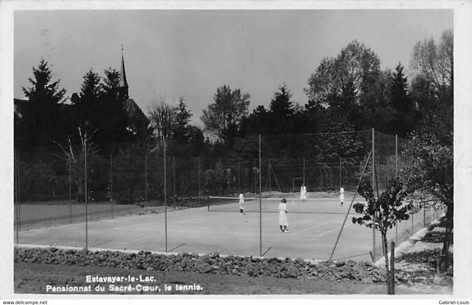 Estavayer Le Lac Pensionnat Du Sacré-Cœur Le Tennis 1935 - Estavayer