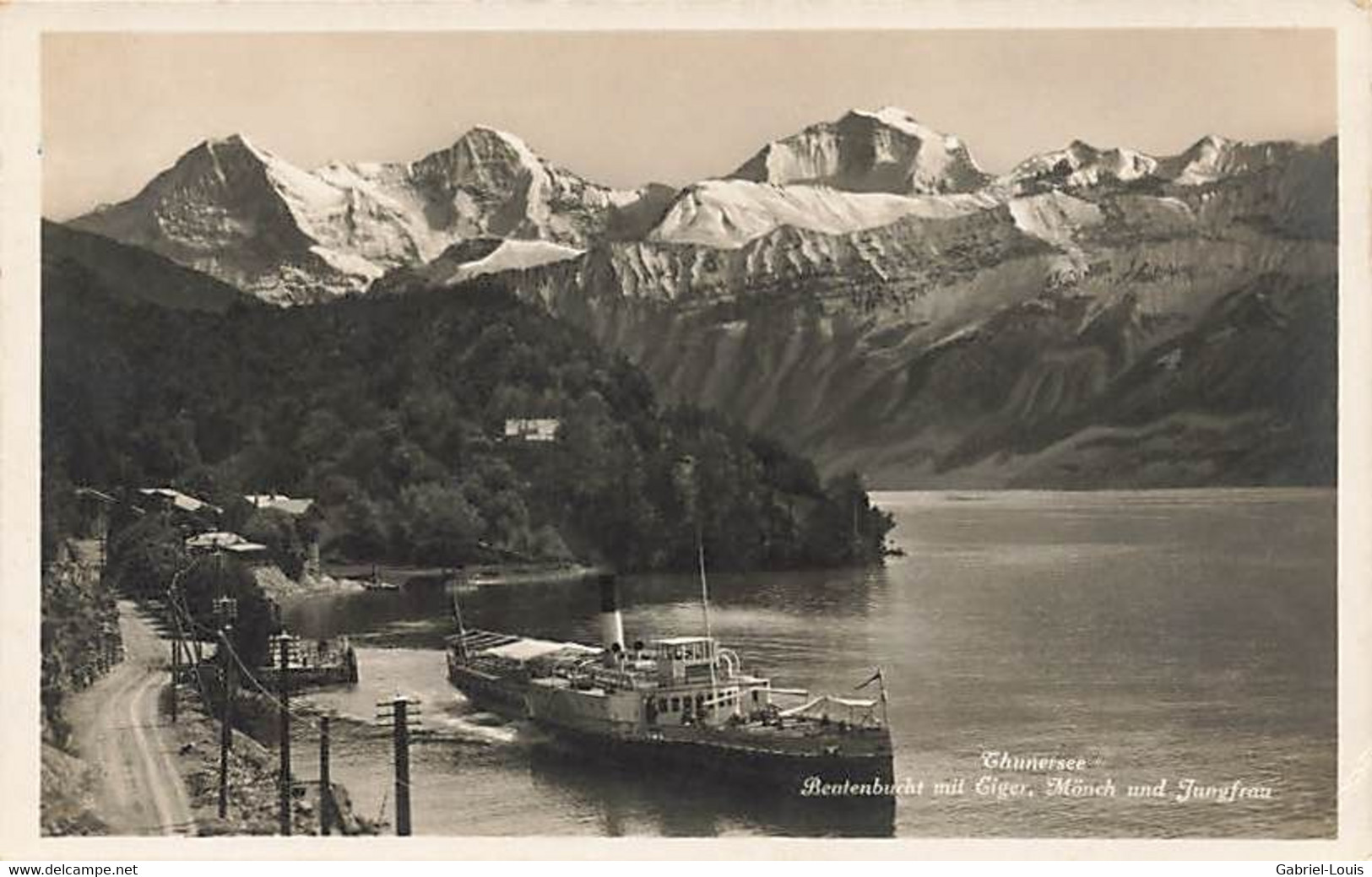 Thunerseer Beatenberg Mit Eiger Mönch Und Jungfrau Bateau à Vapeur Dampfschiff Dampfer Steamer - Beatenberg