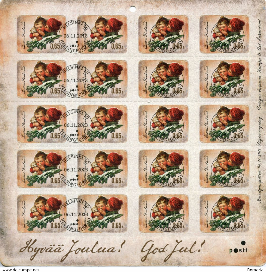 Finlande - 2013 - Yt 2250 - Noël En Petite Feuille Illustrée De 20 - Oblitérée Premier Jour - Oblitérés