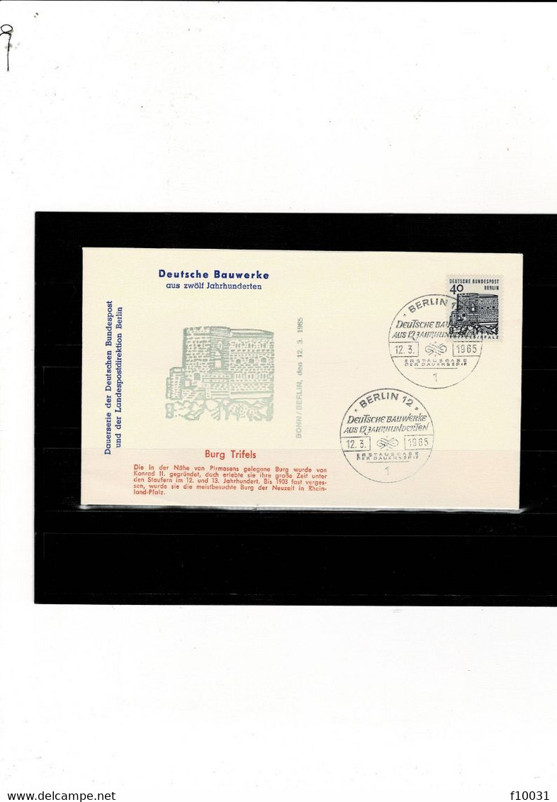 Allemagne Enveloppe 1er Jour BERLIN 12   12.3.1965 - Cartas & Documentos