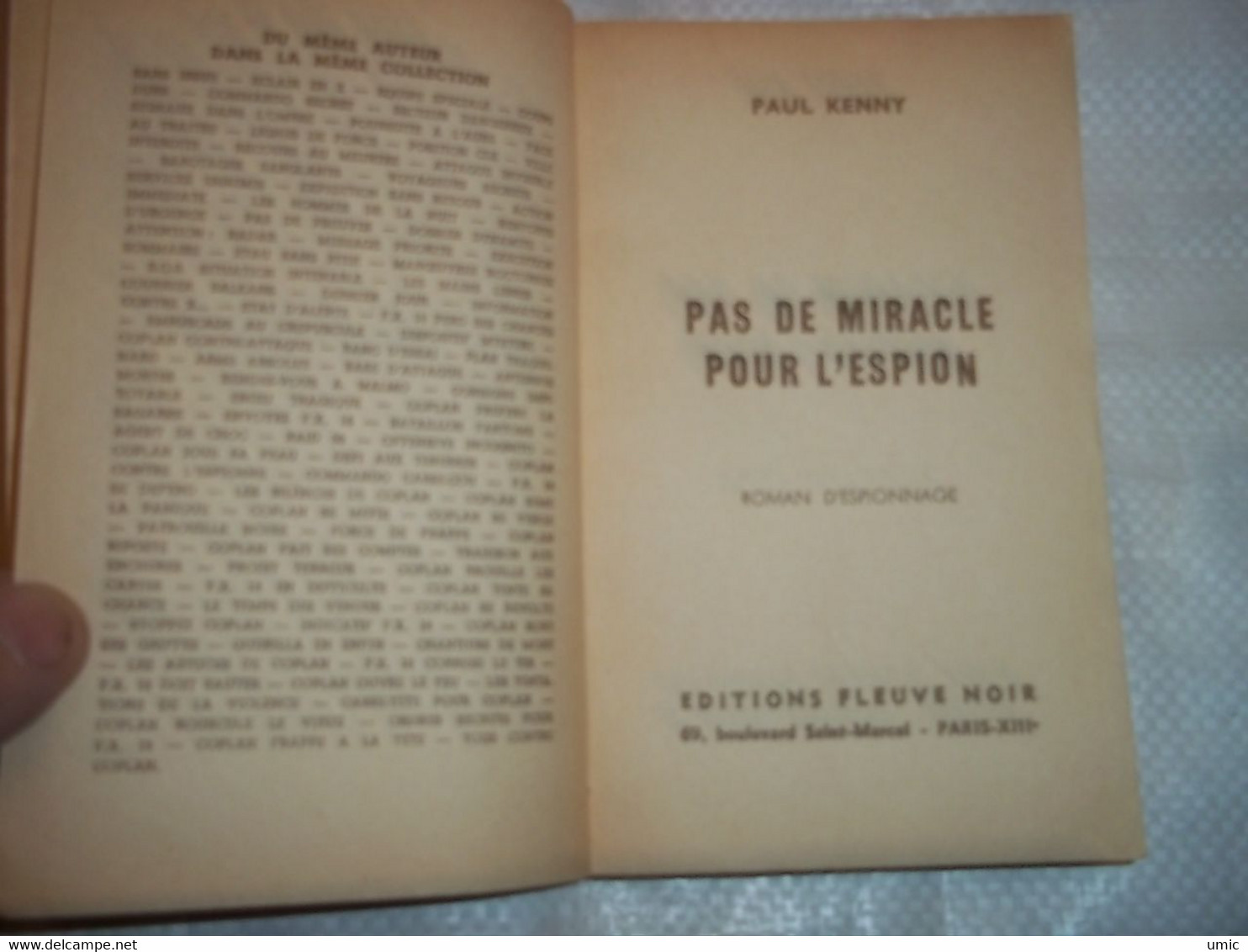 Pas De Miracle Pour L'espion De Paul Kenny - Fleuve Noir