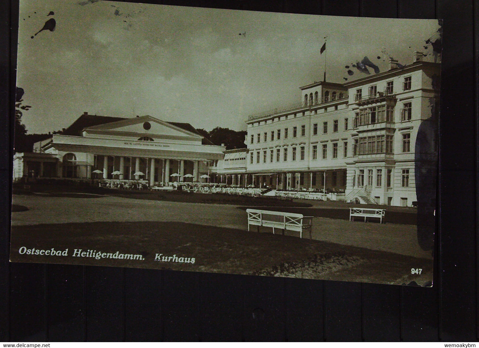 DR: Foto-Ansichtskarte Ostseebad Heiligendamm Mit Kurhaus - Rs Mit Tintenflecken - Heiligendamm