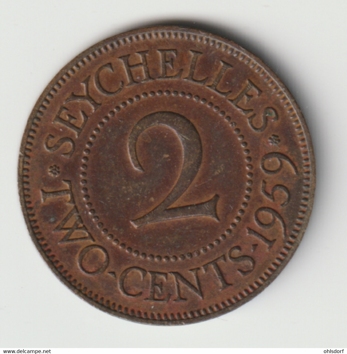 SEYCHELLES 1959: 2 Cents, KM 15 - Seychellen