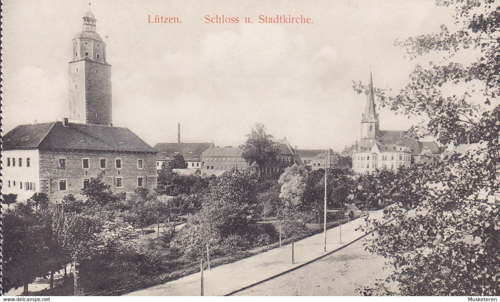 Deutsches Reich PPC Lützen Schloss U. Stadtkirche (2 Scans) - Lützen